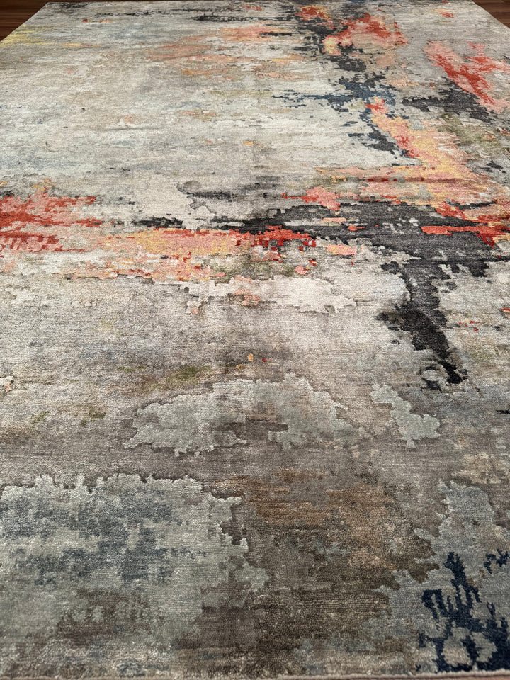 New Diamond Original Hand Woven Multi Wool Bamboo Carpet 270x365 9.86 Square Meters - 9x12 ft