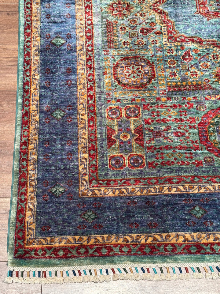 Memlük Orijinal El Dokuması Multi Kök Boya Yün Halı 156x187 2.92 Metrekare - 5x6 ft
