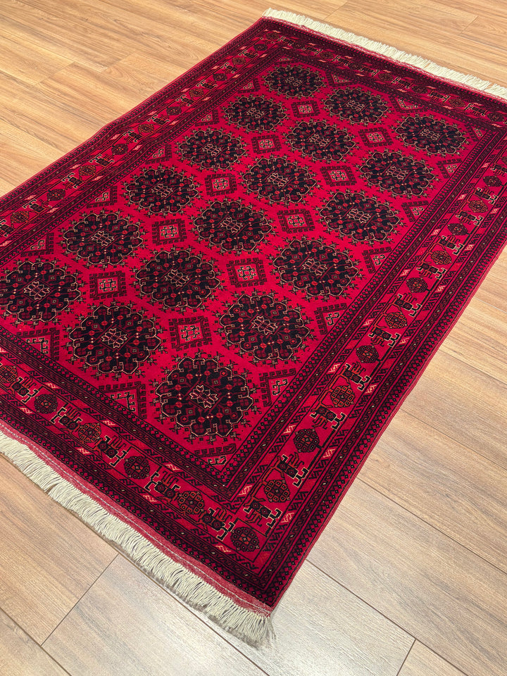 Afgan Halısı Bilcik Orijinal El Dokuması Kök Boya Yün 122x174 2.12 Metrekare - 3x5 ft