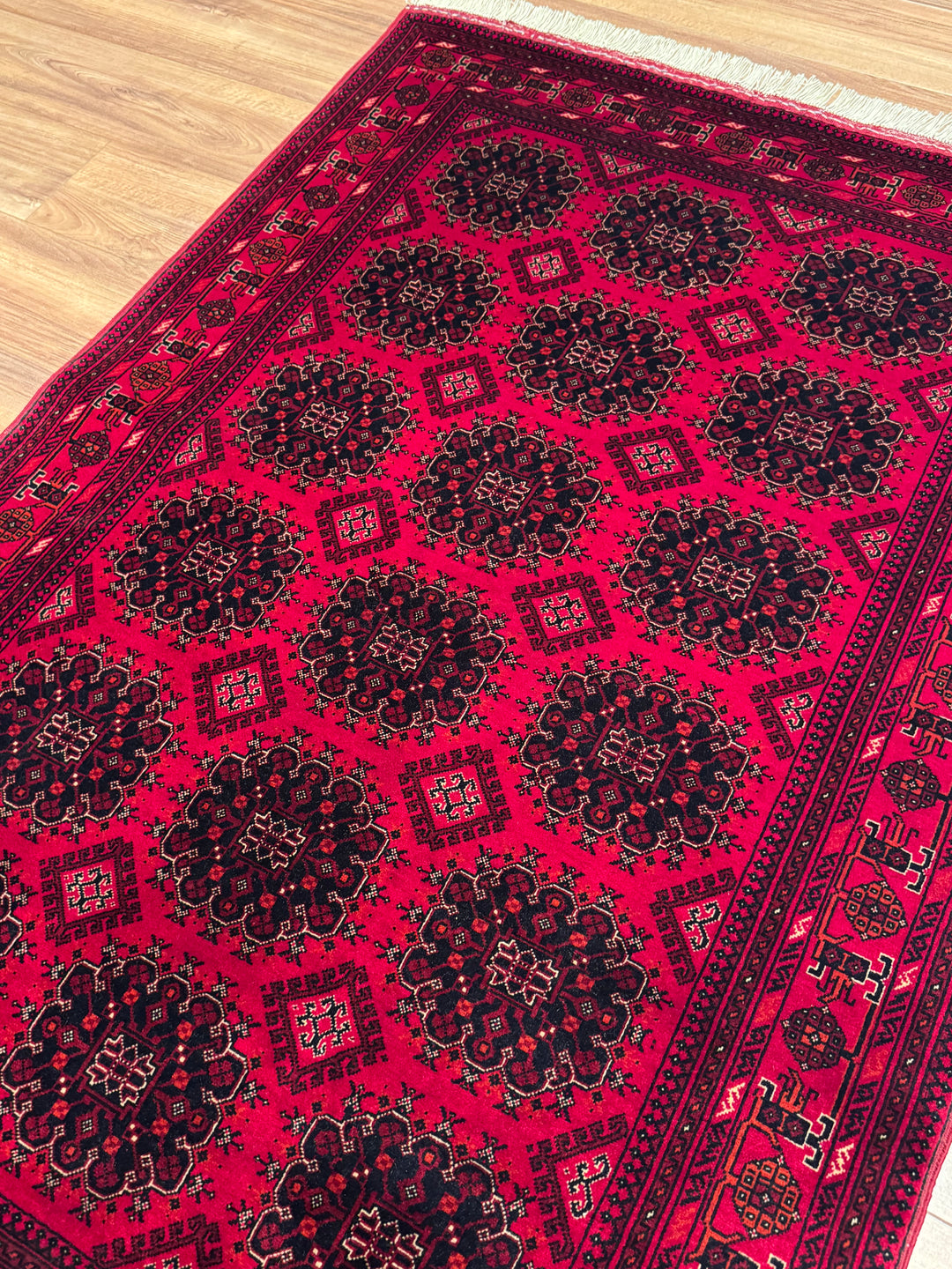 Afgan Halısı Bilcik Orijinal El Dokuması Kök Boya Yün 122x174 2.12 Metrekare - 3x5 ft