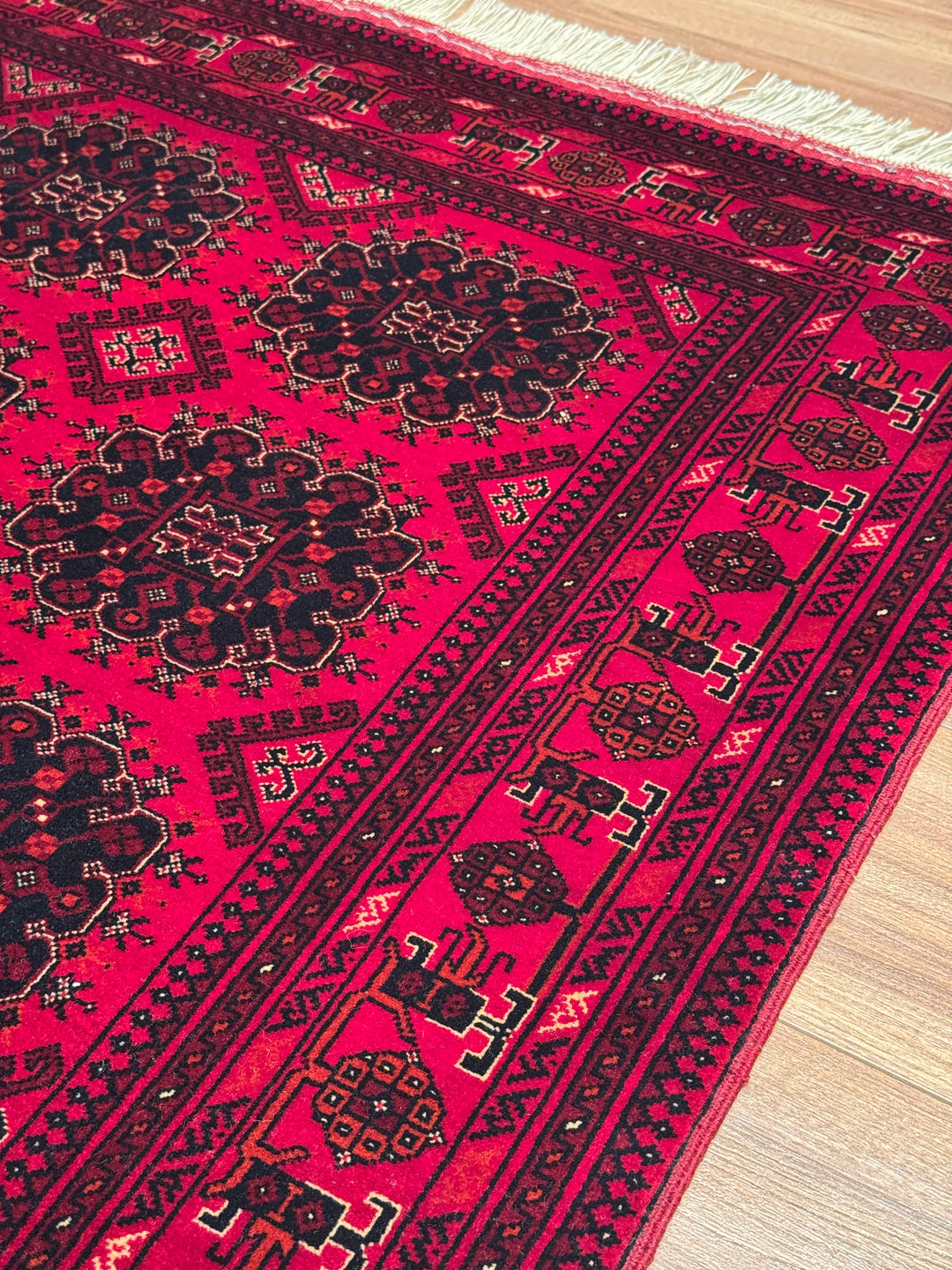 Afgan Halısı Bilcik Orijinal El Dokuması Kök Boya Yün 122x174 2.12 Metrekare - 3x5 ft