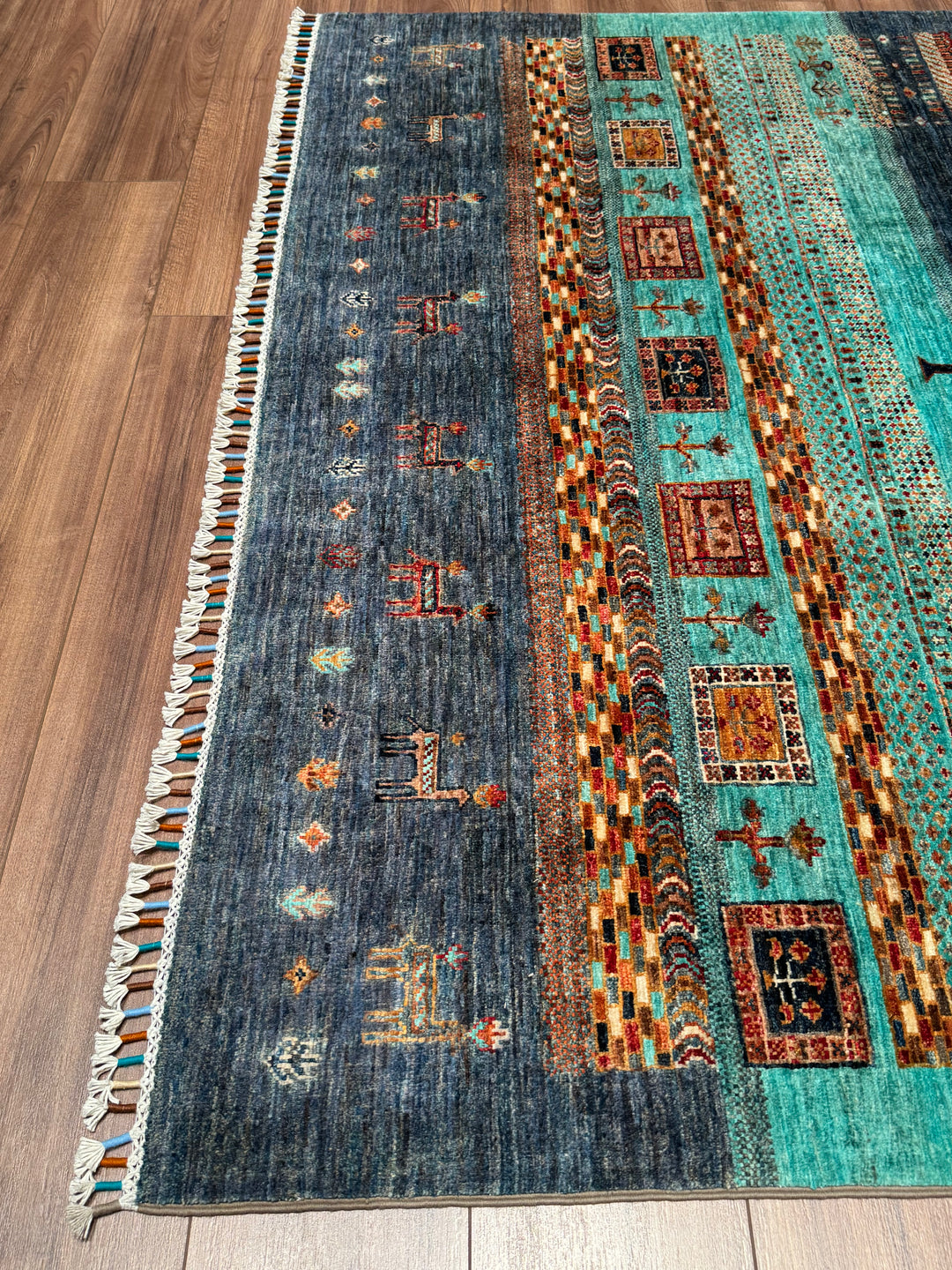 Khorjin Hayat Ağacı Orijinal El Dokuması Multi Kök Boya Yün Halı 172x226 3.89 Metrekare - 5x8 ft