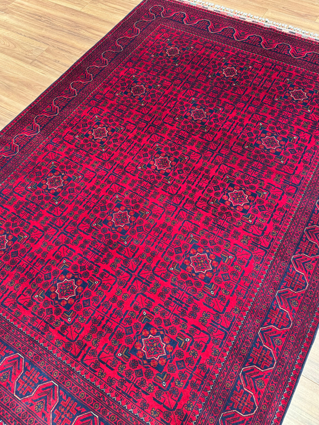 Afgan Halısı Hamyap Orijinal El Dokuması Kök Boya Yün 169x238 4.02 Metrekare - 5x7 ft