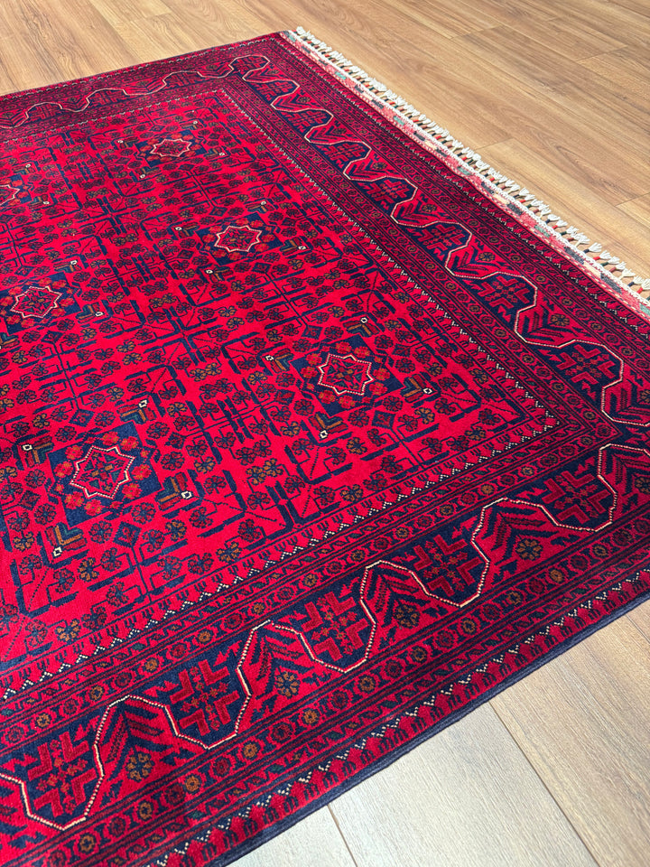 Afgan Halısı Hamyap Orijinal El Dokuması Kök Boya Yün 169x238 4.02 Metrekare - 5x7 ft