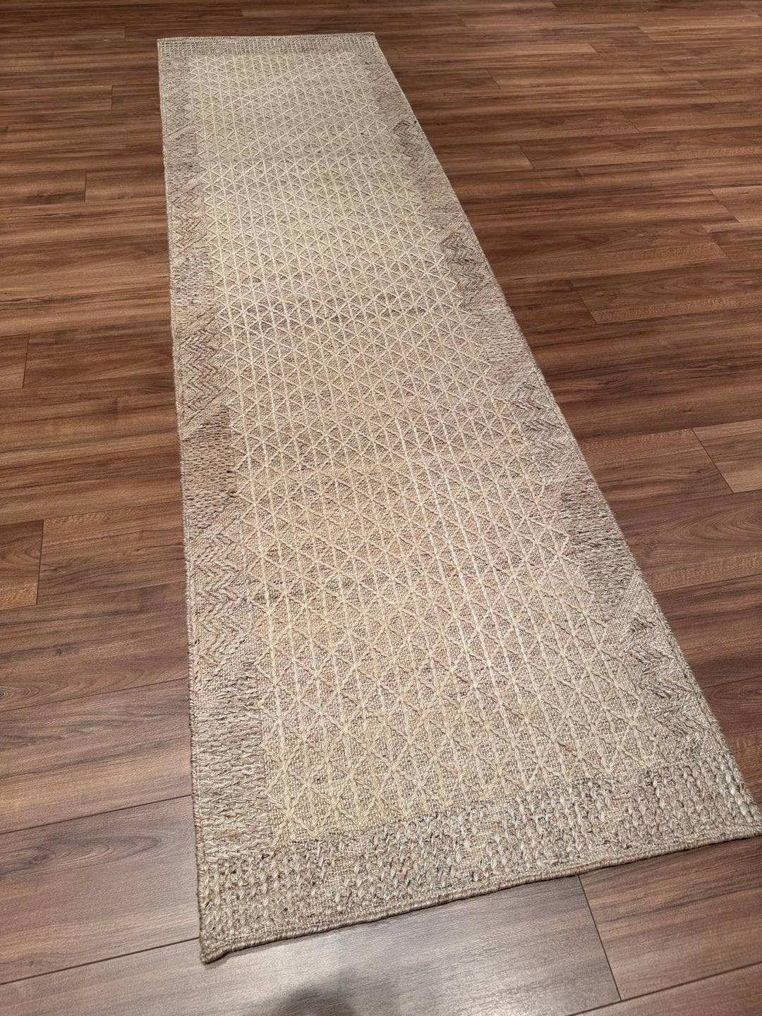 İskandinav Orijinal El Dokuması Açık Kahverengi Yün Halı