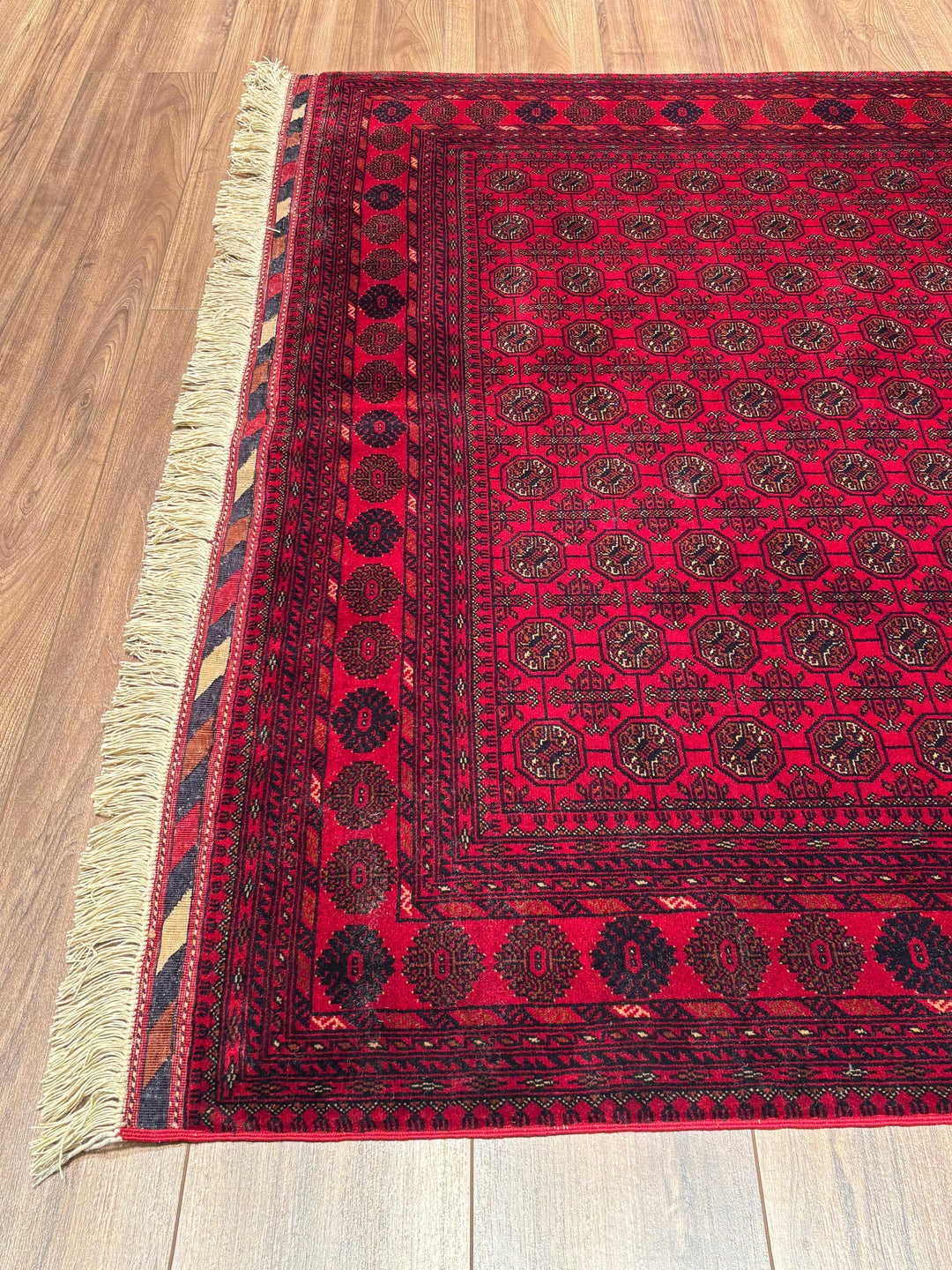 Afgan Halısı Bilcik Buhara Orijinal El Dokuması Kök Boya Yün 148x202 2.99 Metrekare - 5x7 ft