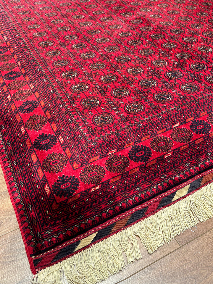 Afgan Halısı Bilcik Buhara Orijinal El Dokuması Kök Boya Yün 148x202 2.99 Metrekare - 5x7 ft