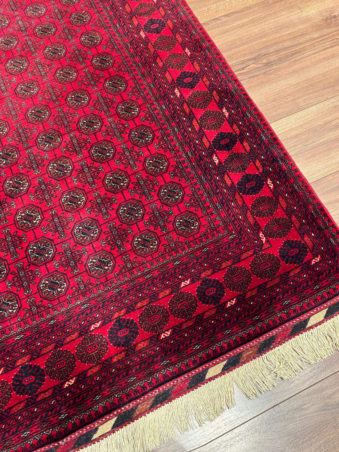 Afgan Halısı Bilcik Buhara Orijinal El Dokuması Kök Boya Yün 148x202 2.99 Metrekare - 5x7 ft