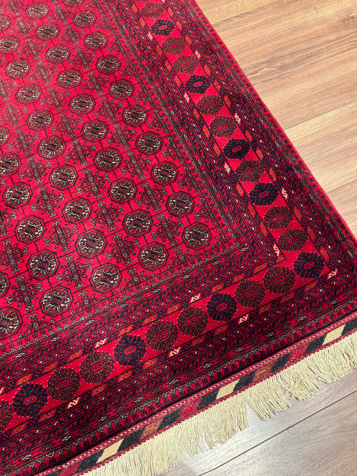 Afgan Halısı Bilcik Buhara Orijinal El Dokuması Kök Boya Yün 148x202 2.99 Metrekare - 5x7 ft