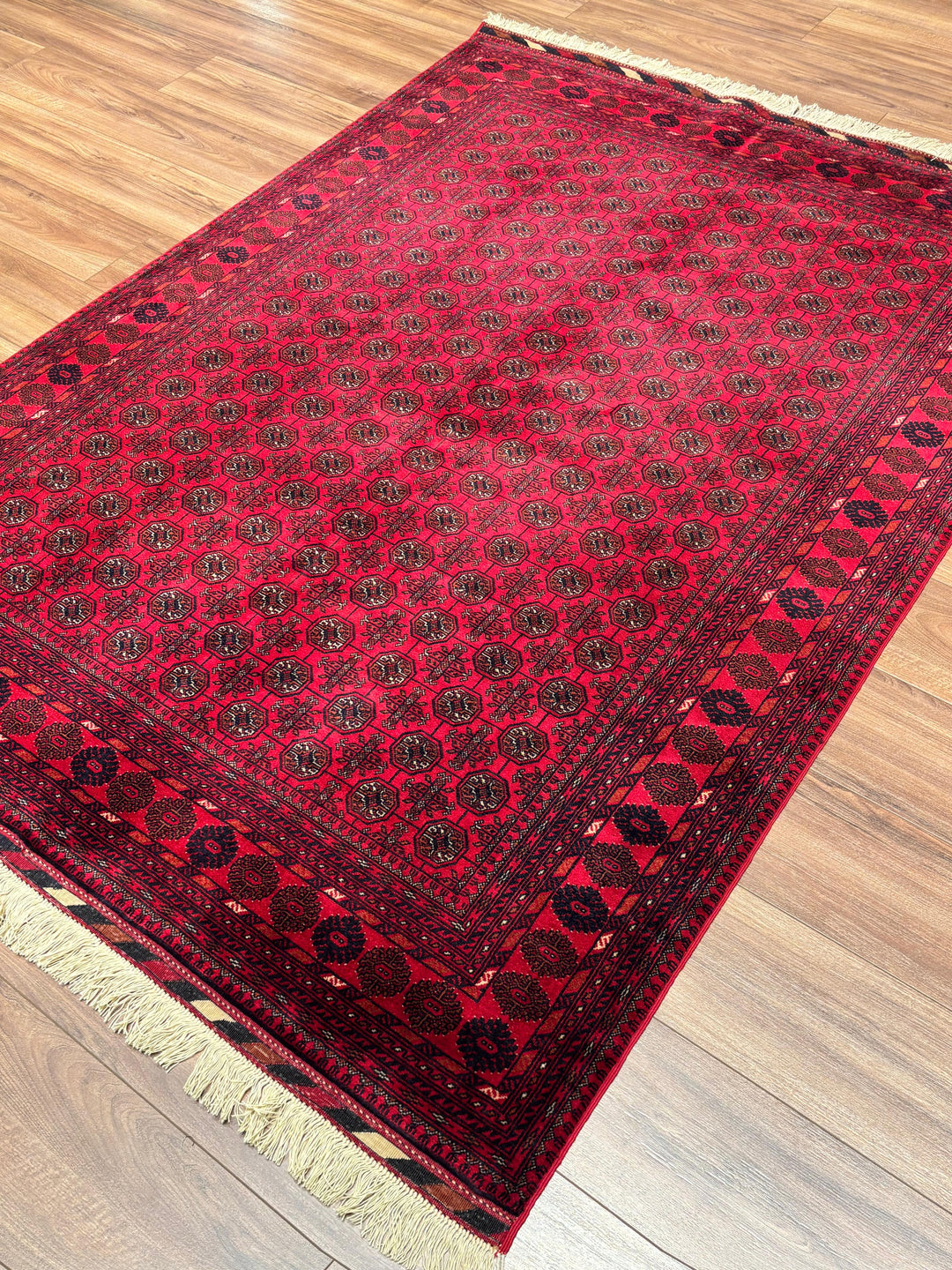 Afgan Halısı Bilcik Buhara Orijinal El Dokuması Kök Boya Yün 148x202 2.99 Metrekare - 5x7 ft