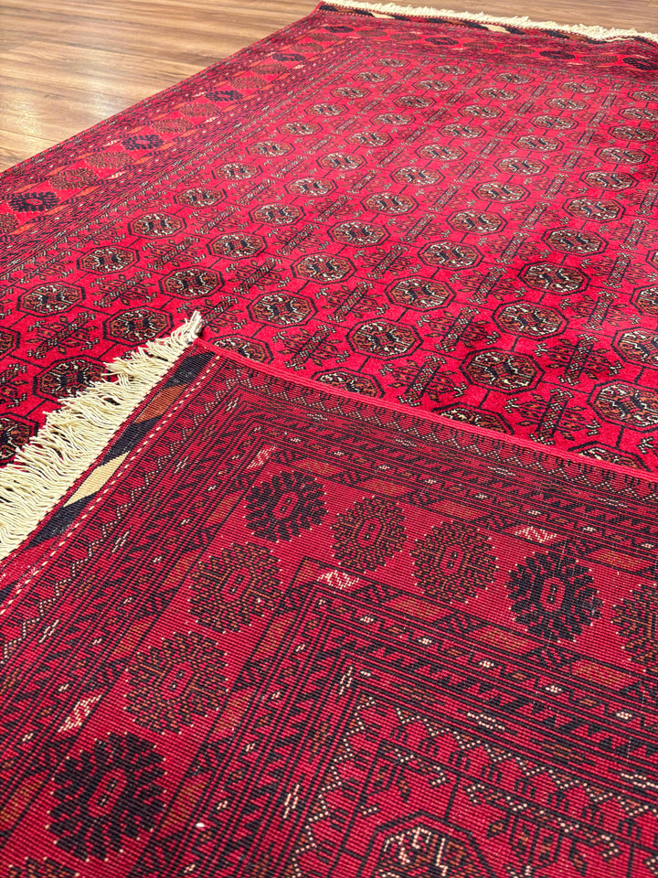 Afgan Halısı Bilcik Buhara Orijinal El Dokuması Kök Boya Yün 148x202 2.99 Metrekare - 5x7 ft