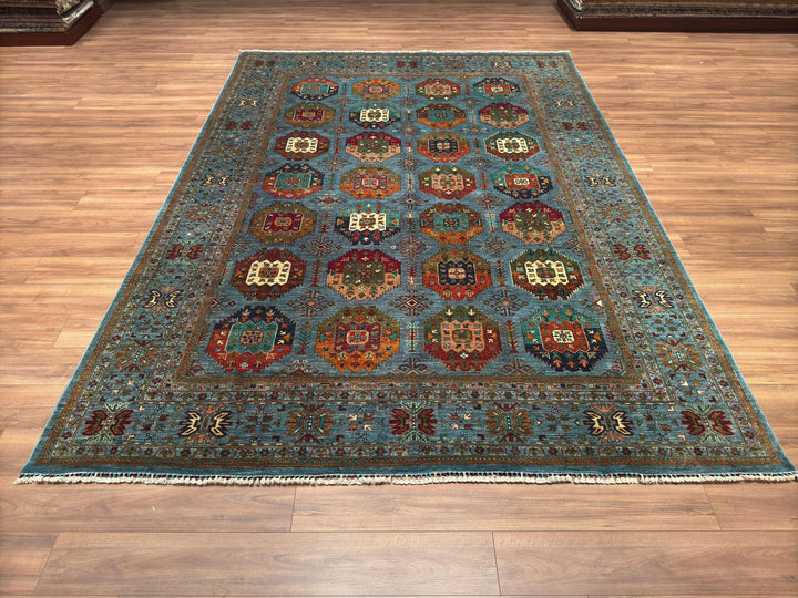 Veziri Original Hand Woven Blue Vegetable Dyed Wool Carpet 265x367 9.73 Square Meters - 9x12 ft