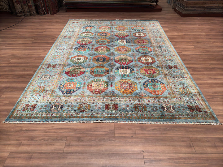 Veziri Original Hand Woven Blue Vegetable Dyed Wool Carpet 265x367 9.73 Square Meters - 9x12 ft