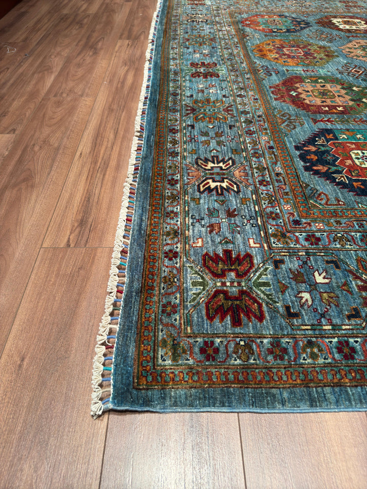 Veziri Original Hand Woven Blue Vegetable Dyed Wool Carpet 265x367 9.73 Square Meters - 9x12 ft