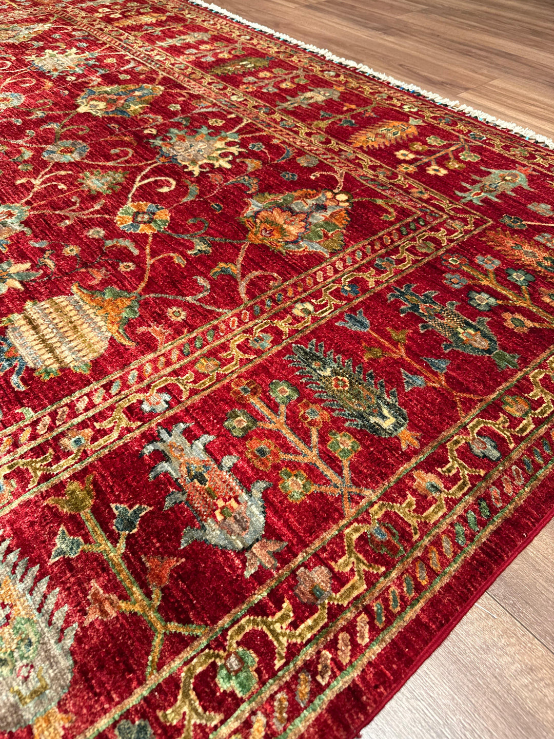 Sultani Binbirgece Orijinal El Dokuması Kırmızı Kök Boya Yün Halı 248x305 7.56 Metrekare - 8x10 ft