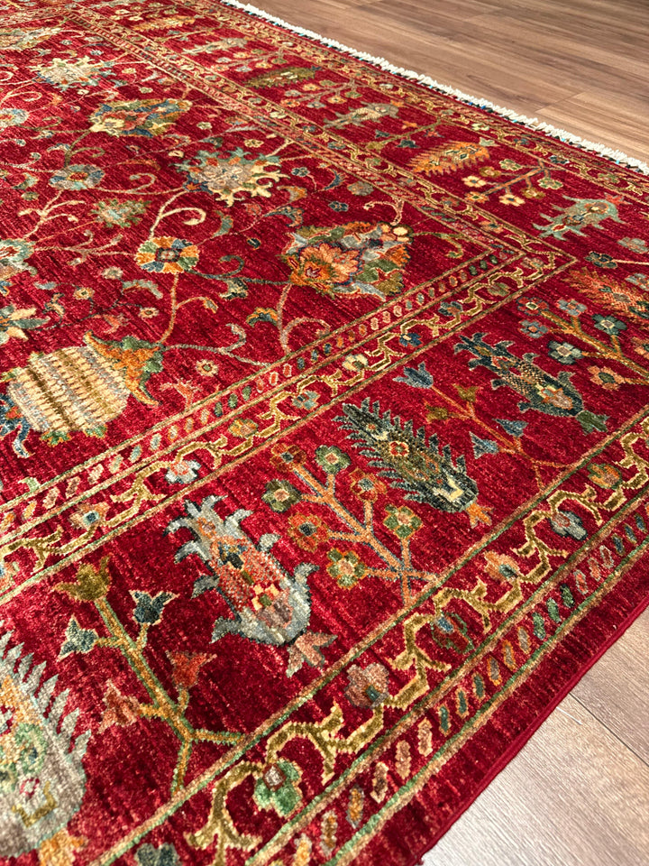 Sultani Binbirgece Orijinal El Dokuması Kırmızı Kök Boya Yün Halı 248x305 7.56 Metrekare - 8x10 ft