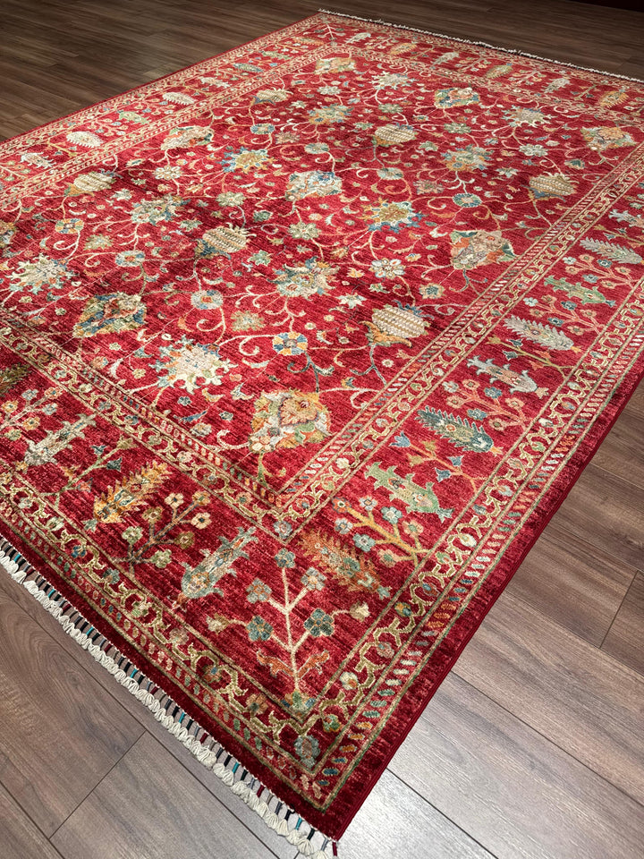 Sultani Binbirgece Orijinal El Dokuması Kırmızı Kök Boya Yün Halı 248x305 7.56 Metrekare - 8x10 ft