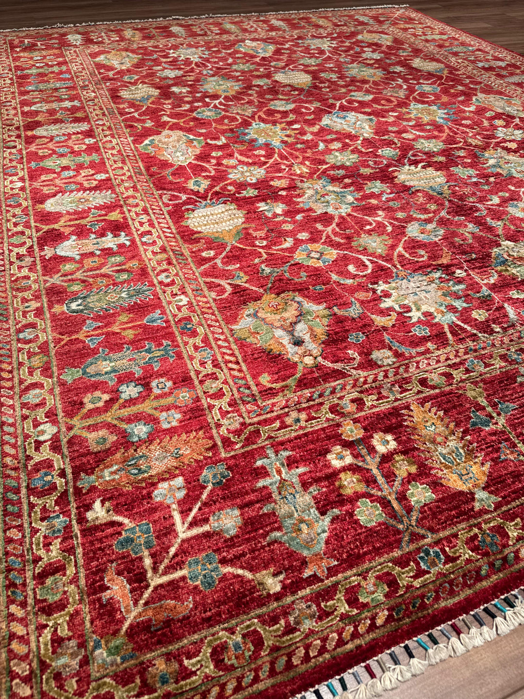 Sultani Binbirgece Orijinal El Dokuması Kırmızı Kök Boya Yün Halı 248x305 7.56 Metrekare - 8x10 ft