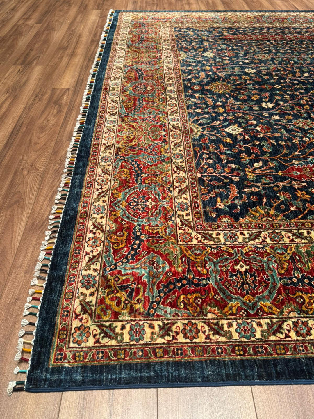 Haris Hayat Ağacı Orijinal El Dokuması Multi Kök Boya Yün Halı 270x363 9.80 Metrekare - 9x12 ft