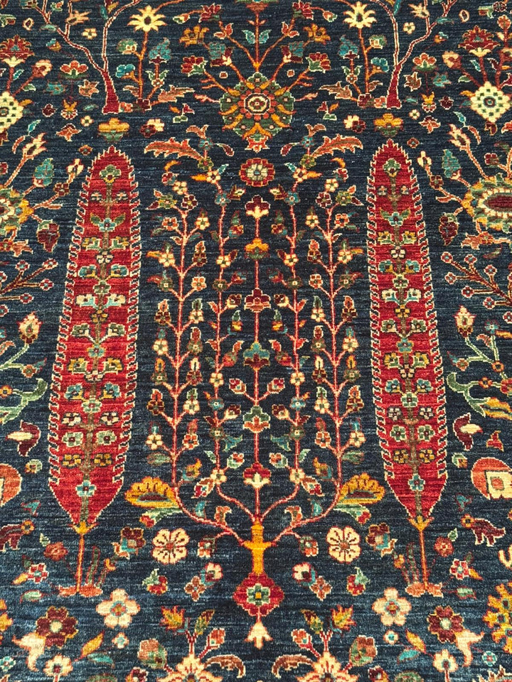 Haris Hayat Ağacı Orijinal El Dokuması Multi Kök Boya Yün Halı 270x363 9.80 Metrekare - 9x12 ft