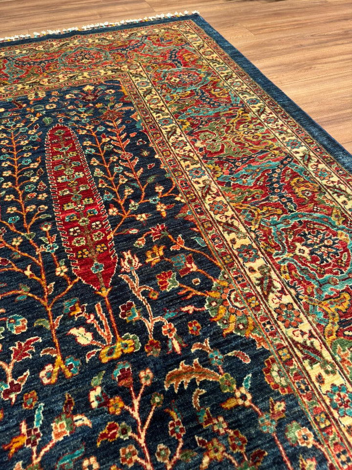 Haris Hayat Ağacı Orijinal El Dokuması Multi Kök Boya Yün Halı 270x363 9.80 Metrekare - 9x12 ft