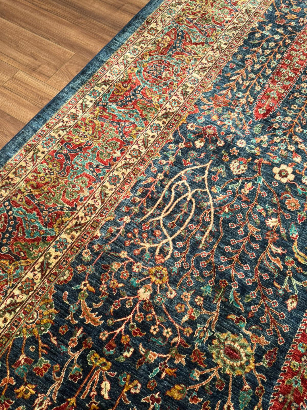 Haris Hayat Ağacı Orijinal El Dokuması Multi Kök Boya Yün Halı 270x363 9.80 Metrekare - 9x12 ft