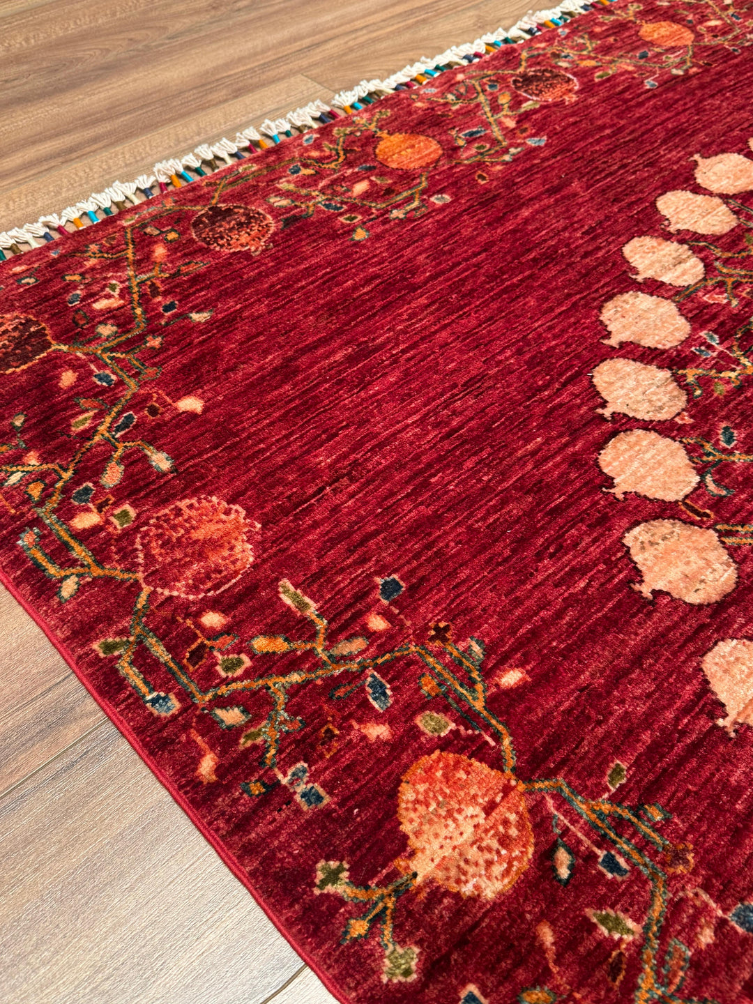 Pomegranate Tree Original Handwoven Red Root Dye Wool Rug 172x244 cm (4.20 square meters) - 5x8 ft 