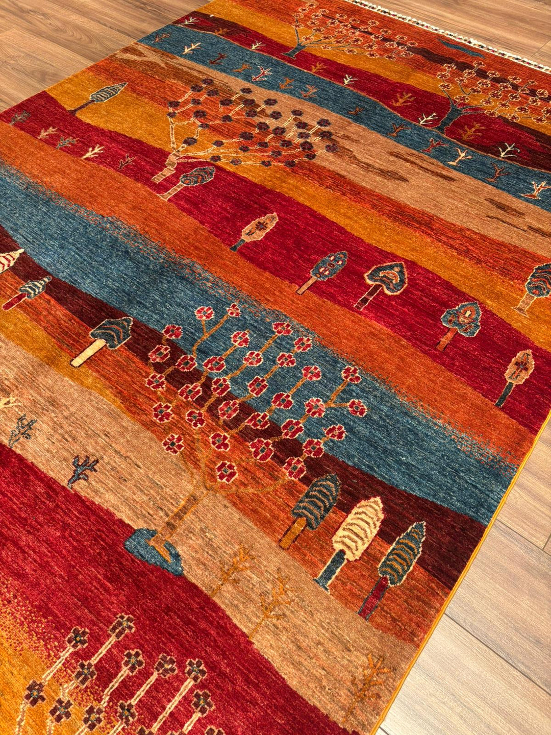 Sultani Hayat Ağacı Orijinal El Dokuması Multi Kök Boya Yün Halı 173x246 4.26 Metrekare - 5x8 ft