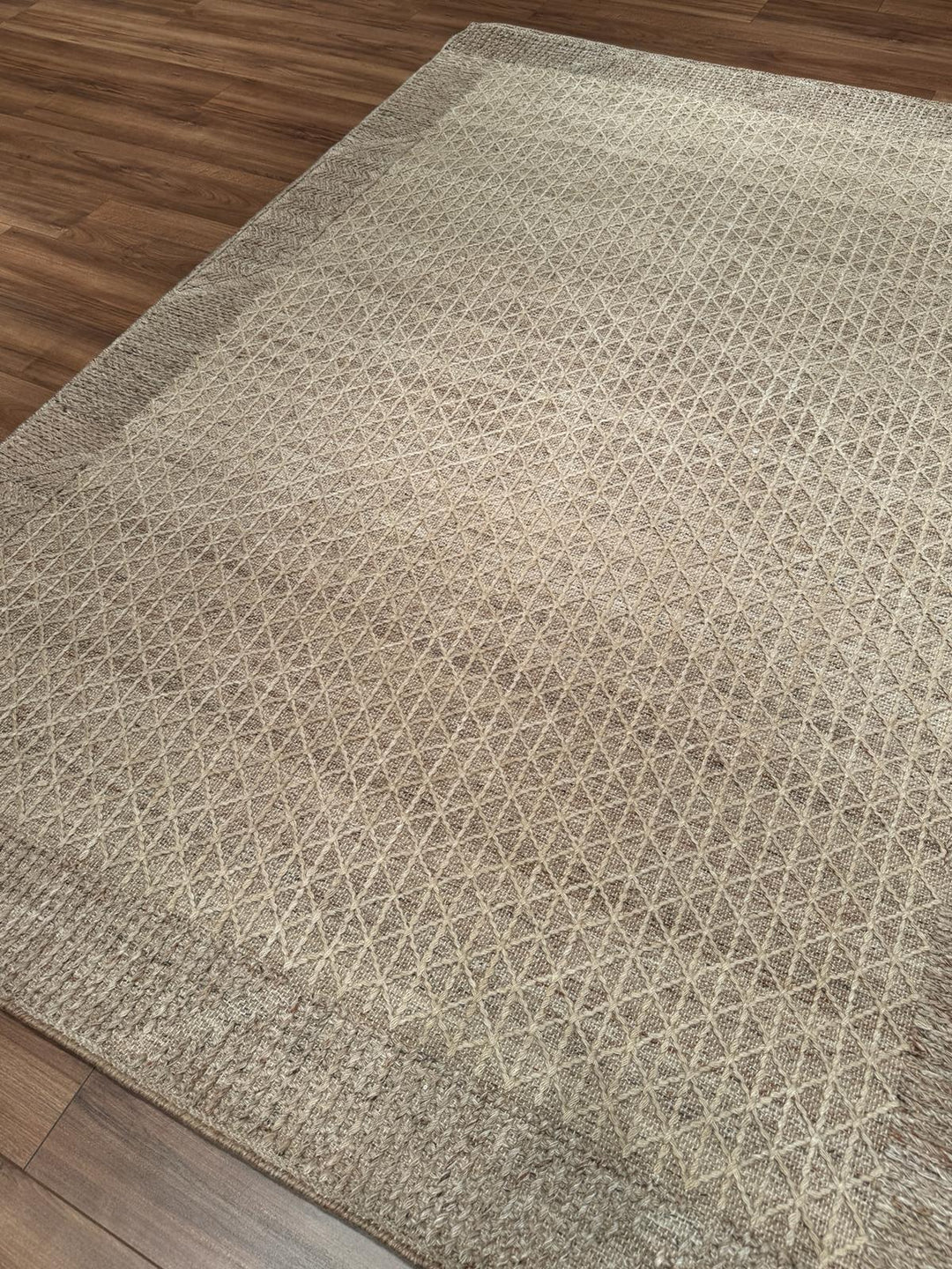 İskandinav Orijinal El Dokuması Açık Kahverengi Yün Halı