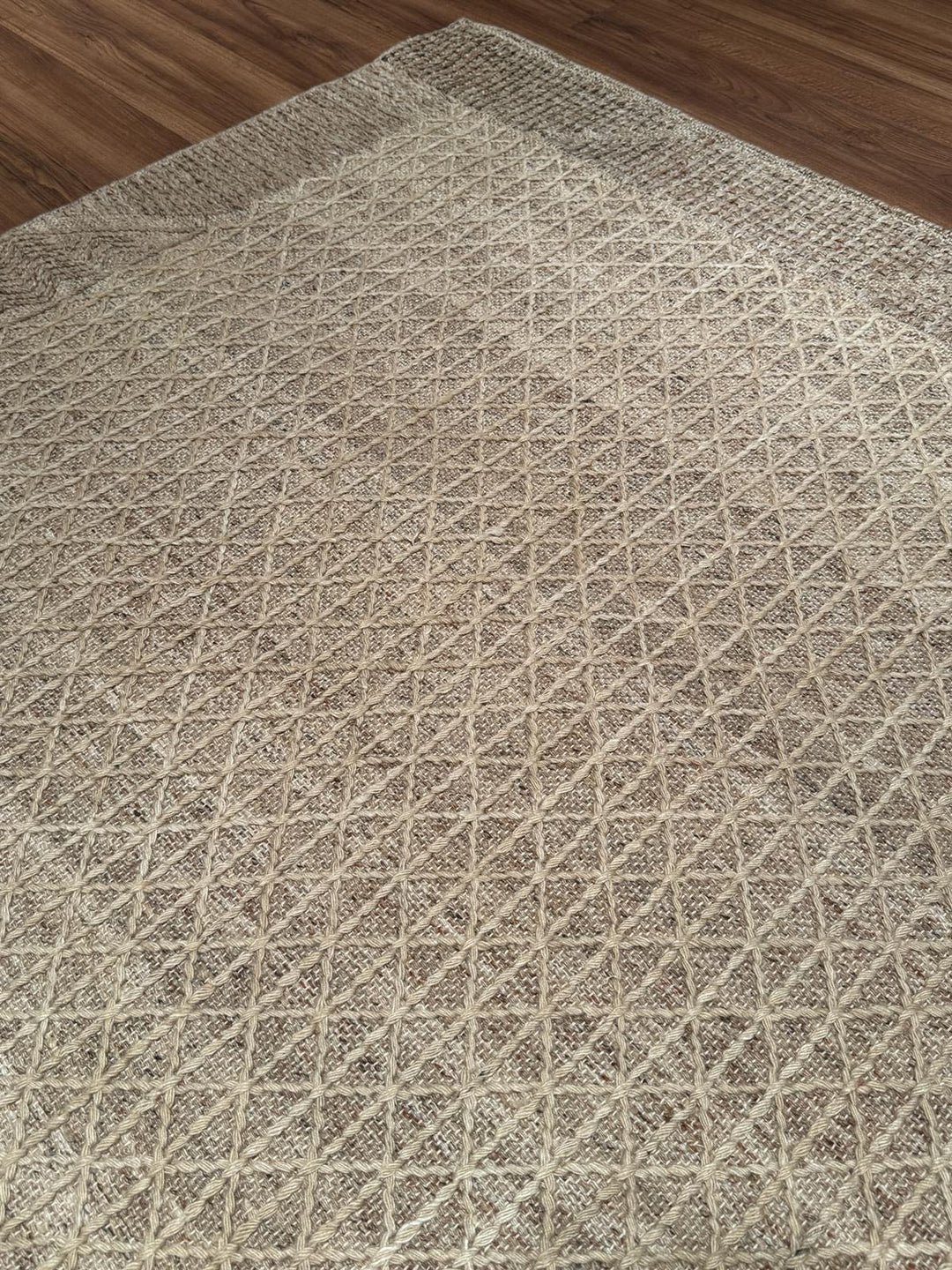 İskandinav Orijinal El Dokuması Açık Kahverengi Yün Halı