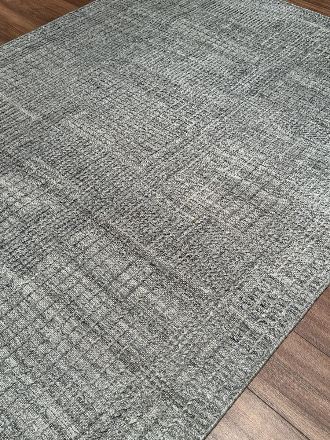 İskandinav Orijinal El Dokuması Gri Yün Halı