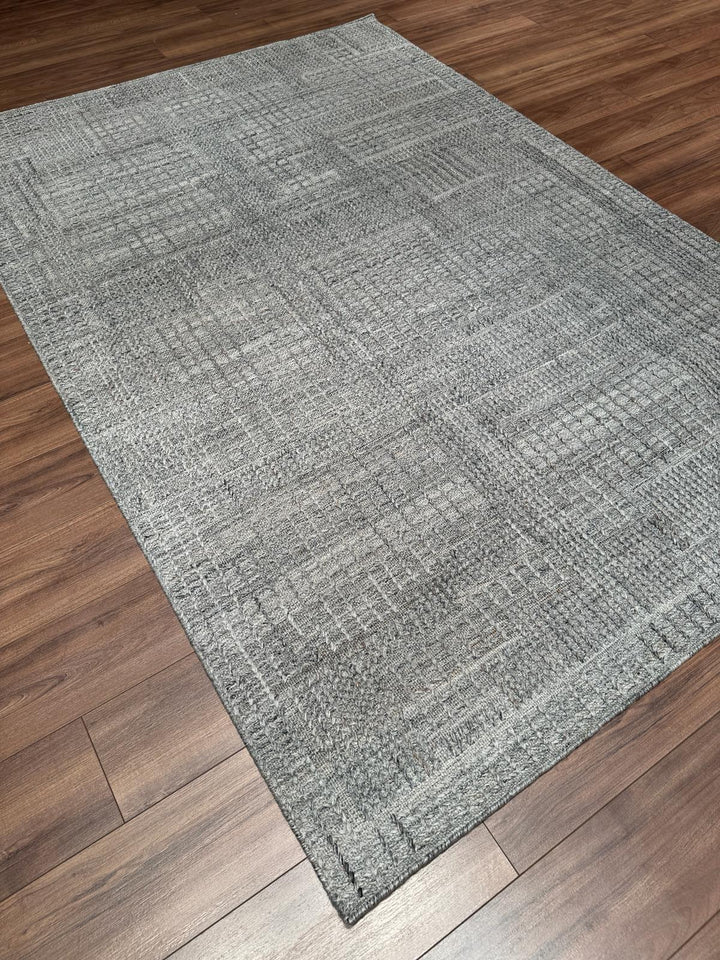 İskandinav Orijinal El Dokuması Gri Yün Halı