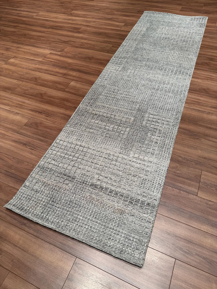 İskandinav Orijinal El Dokuması Gri Yün Halı