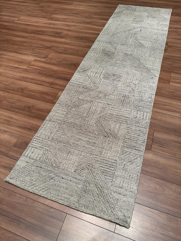 İskandinav Orijinal El Dokuması Açık Kahverengi Yün Halı