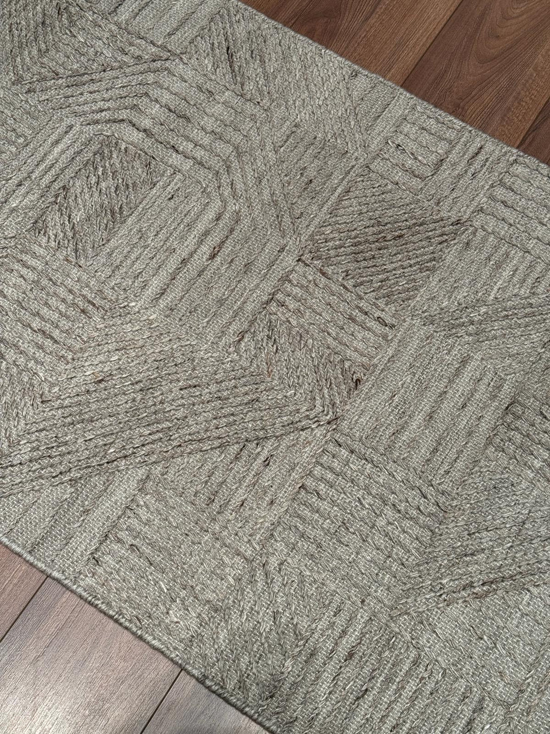 İskandinav Orijinal El Dokuması Açık Kahverengi Yün Halı