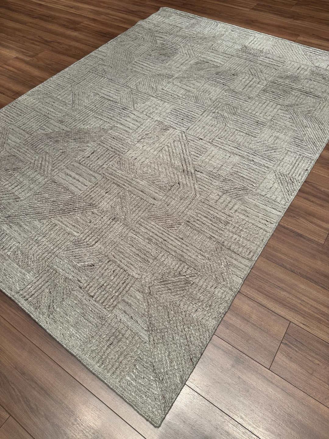 İskandinav Orijinal El Dokuması Açık Kahverengi Yün Halı