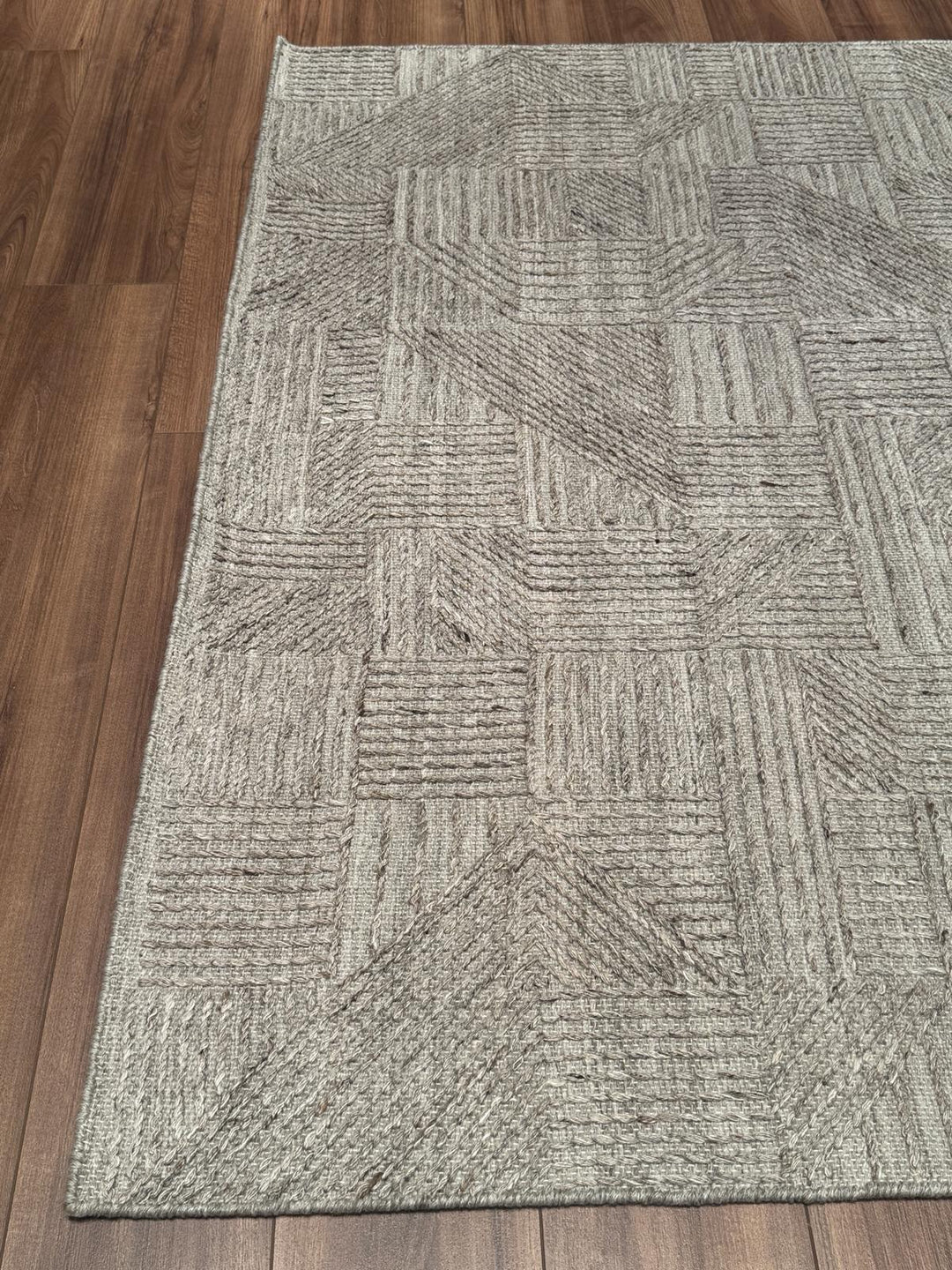 İskandinav Orijinal El Dokuması Açık Kahverengi Yün Halı