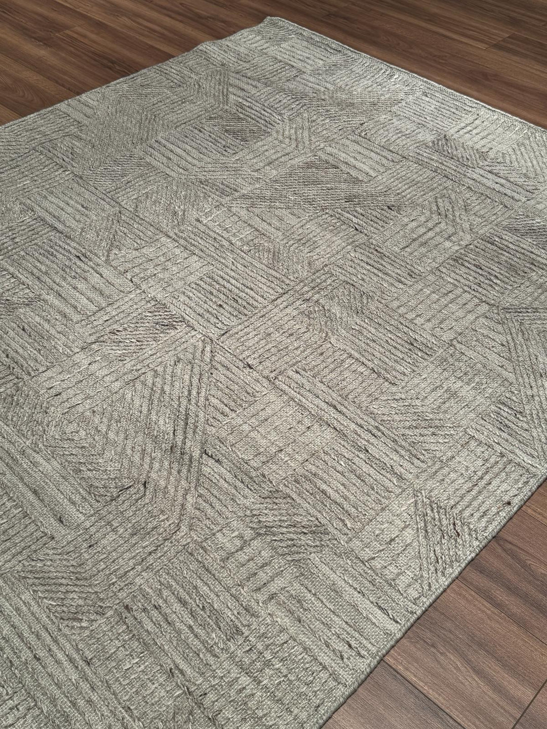 İskandinav Orijinal El Dokuması Açık Kahverengi Yün Halı