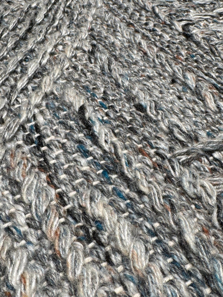 İskandinav Orijinal El Dokuması Mavi Gri Yün Halı