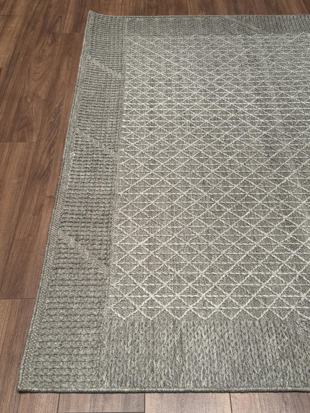 İskandinav Orijinal El Dokuması Gri Gümüş Yün Halı