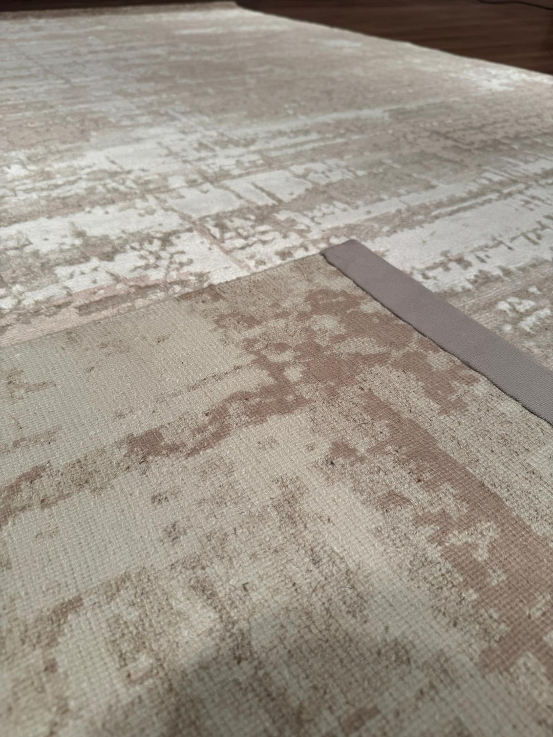 New Diamond Orijinal El Dokuması Bej Krem Yün Bambu Halı