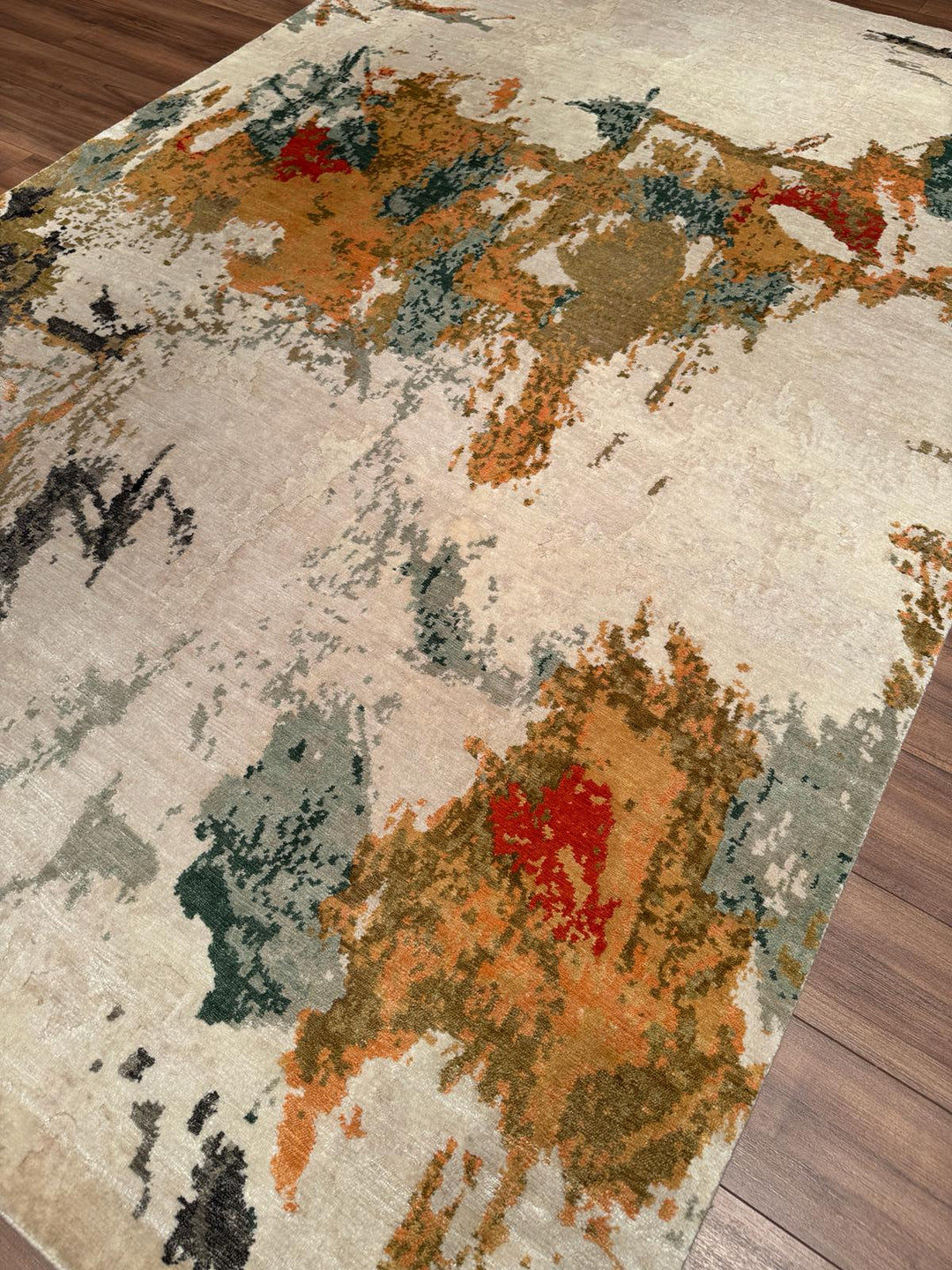 New Diamond Orijinal El Dokuması Multi Yün Bambu Halı 201x303 6.09 Metrekare - 6x10 ft