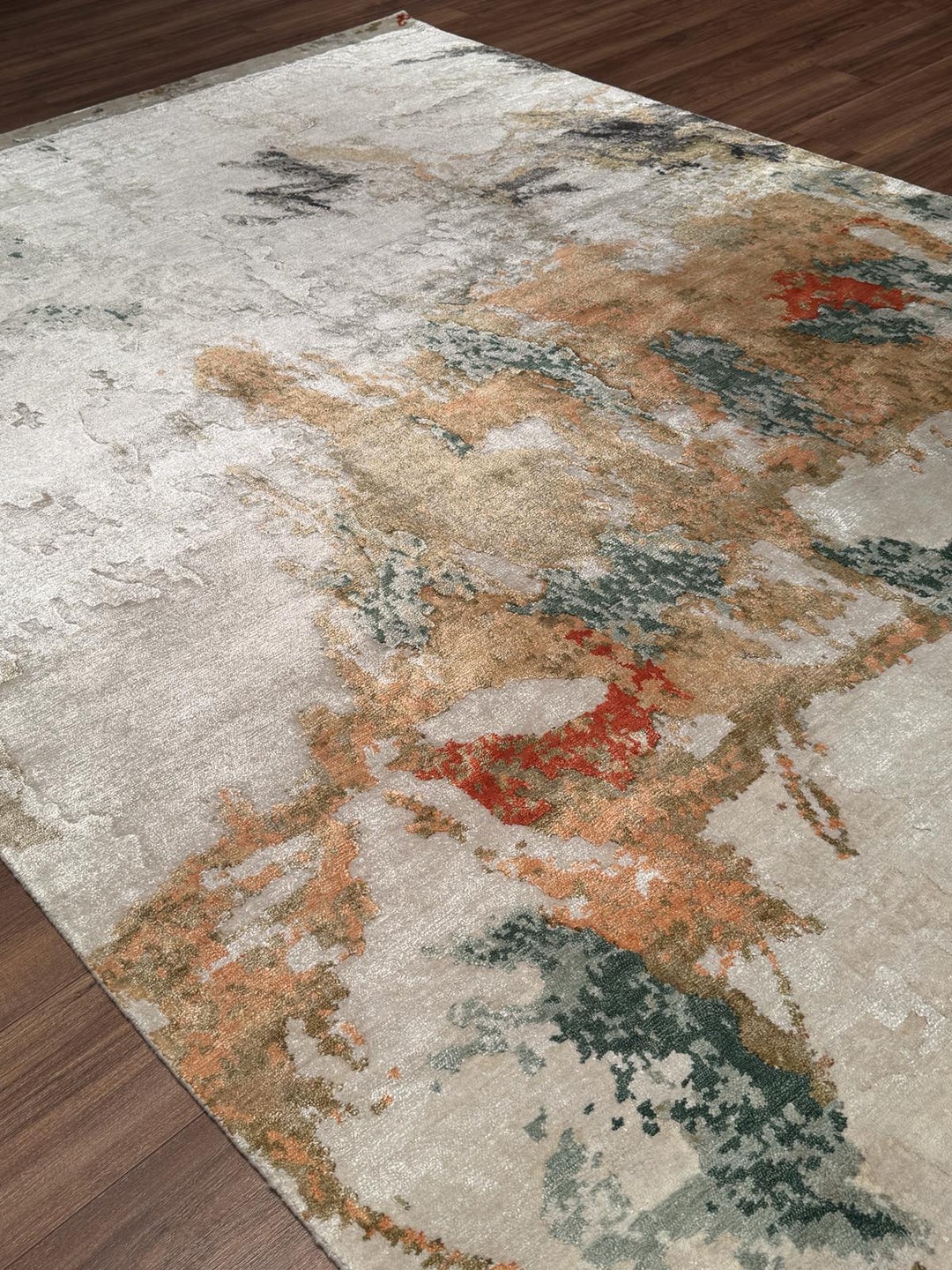 New Diamond Orijinal El Dokuması Multi Yün Bambu Halı 201x303 6.09 Metrekare - 6x10 ft