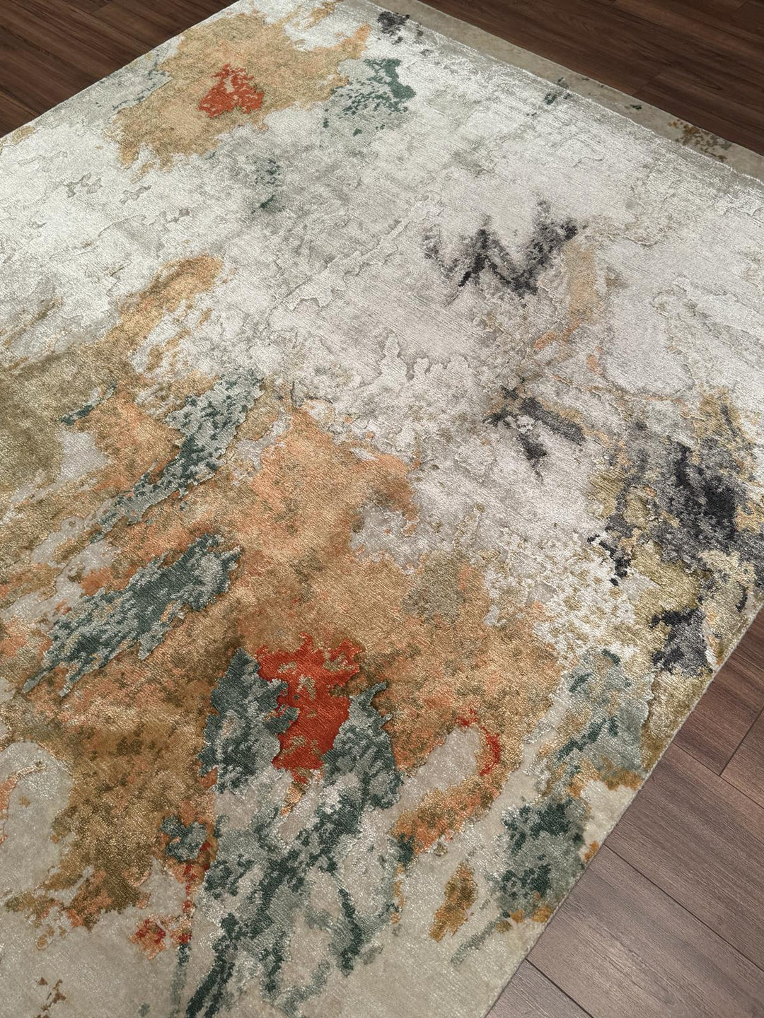 New Diamond Orijinal El Dokuması Multi Yün Bambu Halı 201x303 6.09 Metrekare - 6x10 ft