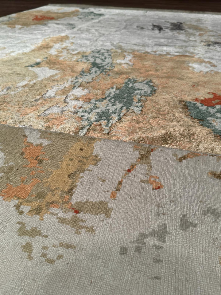 New Diamond Orijinal El Dokuması Multi Yün Bambu Halı 201x303 6.09 Metrekare - 6x10 ft