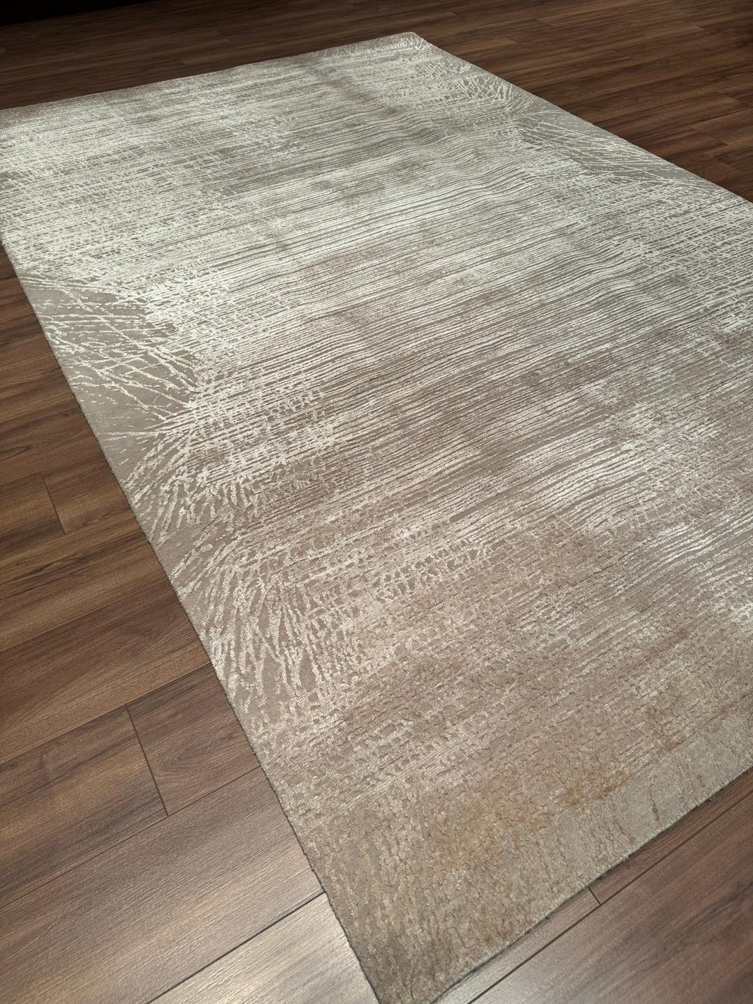 New Diamond Orijinal El Dokuması Bej Yün Bambu Halı