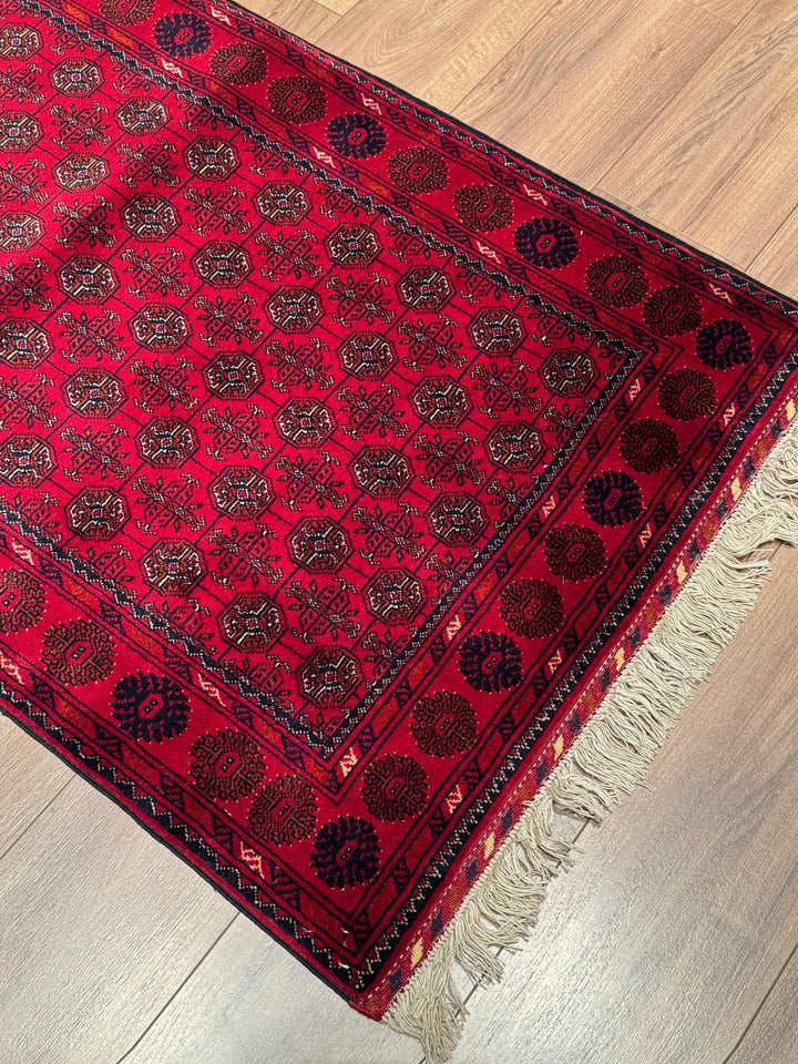 Afgan Halısı Yolluk Bilcik Buhara Orijinal El Dokuması Kök Boya Yün 0.80x289 2.31 Metrekare - 3x10 ft