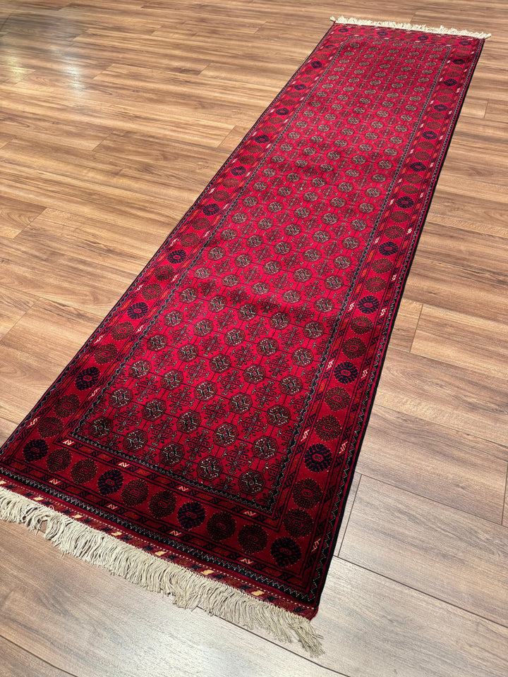 Afgan Halısı Yolluk Bilcik Buhara Orijinal El Dokuması Kök Boya Yün 0.80x289 2.31 Metrekare - 3x10 ft