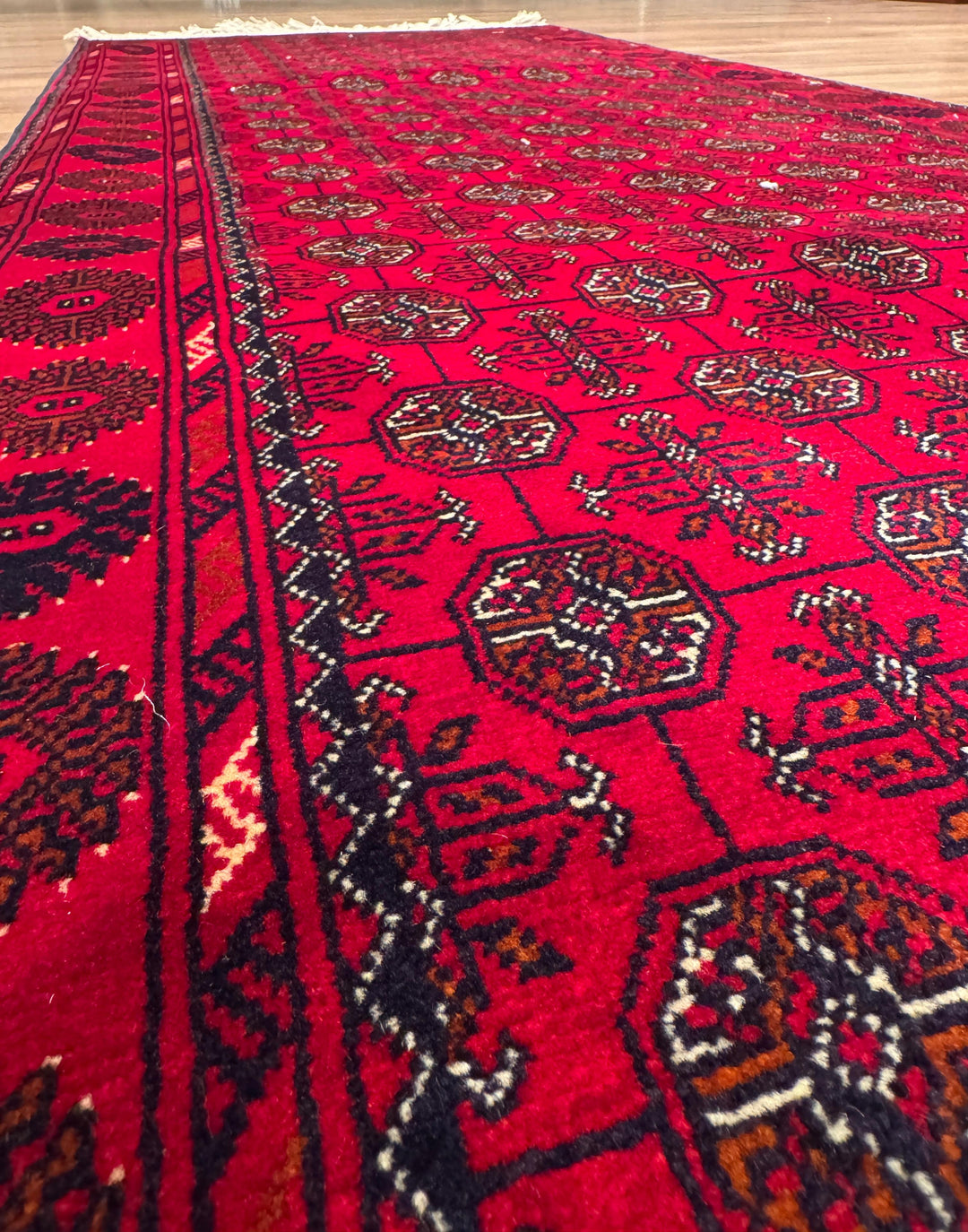 Afgan Halısı Yolluk Bilcik Buhara Orijinal El Dokuması Kök Boya Yün 0.80x289 2.31 Metrekare - 3x10 ft