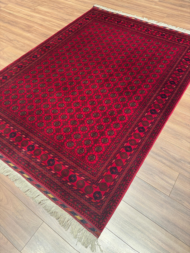 Afgan Halısı Bilcik Buhara Orijinal El Dokuması Kök Boya Yün 172x235 4.04 Metrekare - 5x7 ft